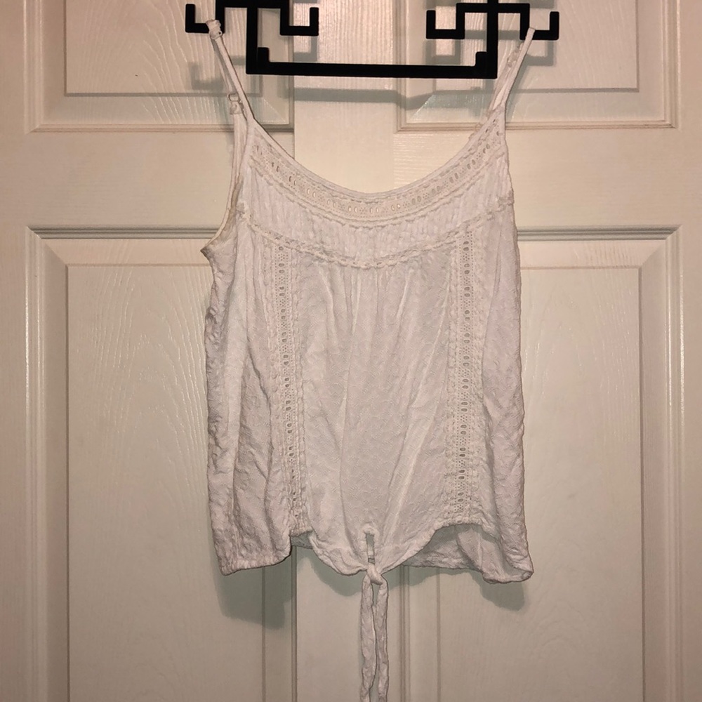 White tank top w/ floral pattern